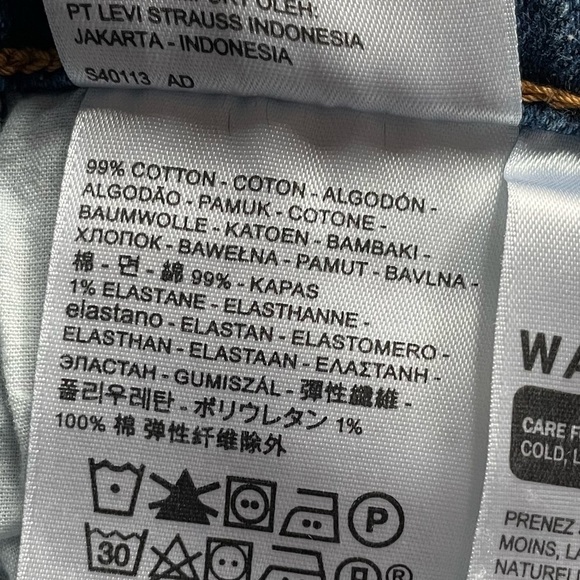 Levi’s Premium Wedgie Straight Below The Belt Raw Hem Button Fly Ankle Jeans 24 - Picture 12 of 16